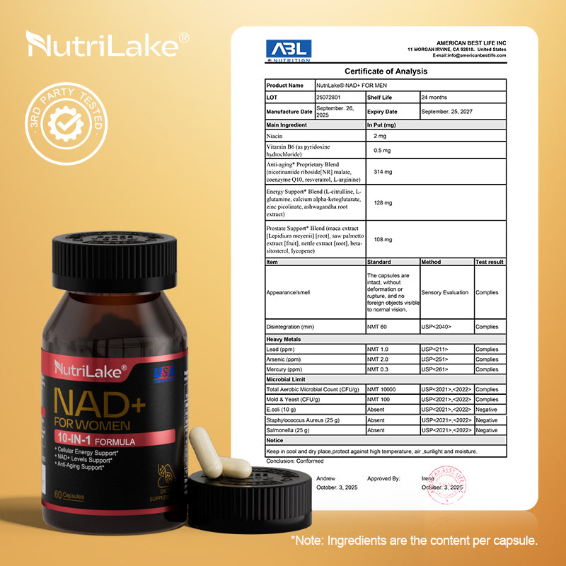 Nutrilake NAD+ Supplement For Women - Comprehensive Anti-Aging Support