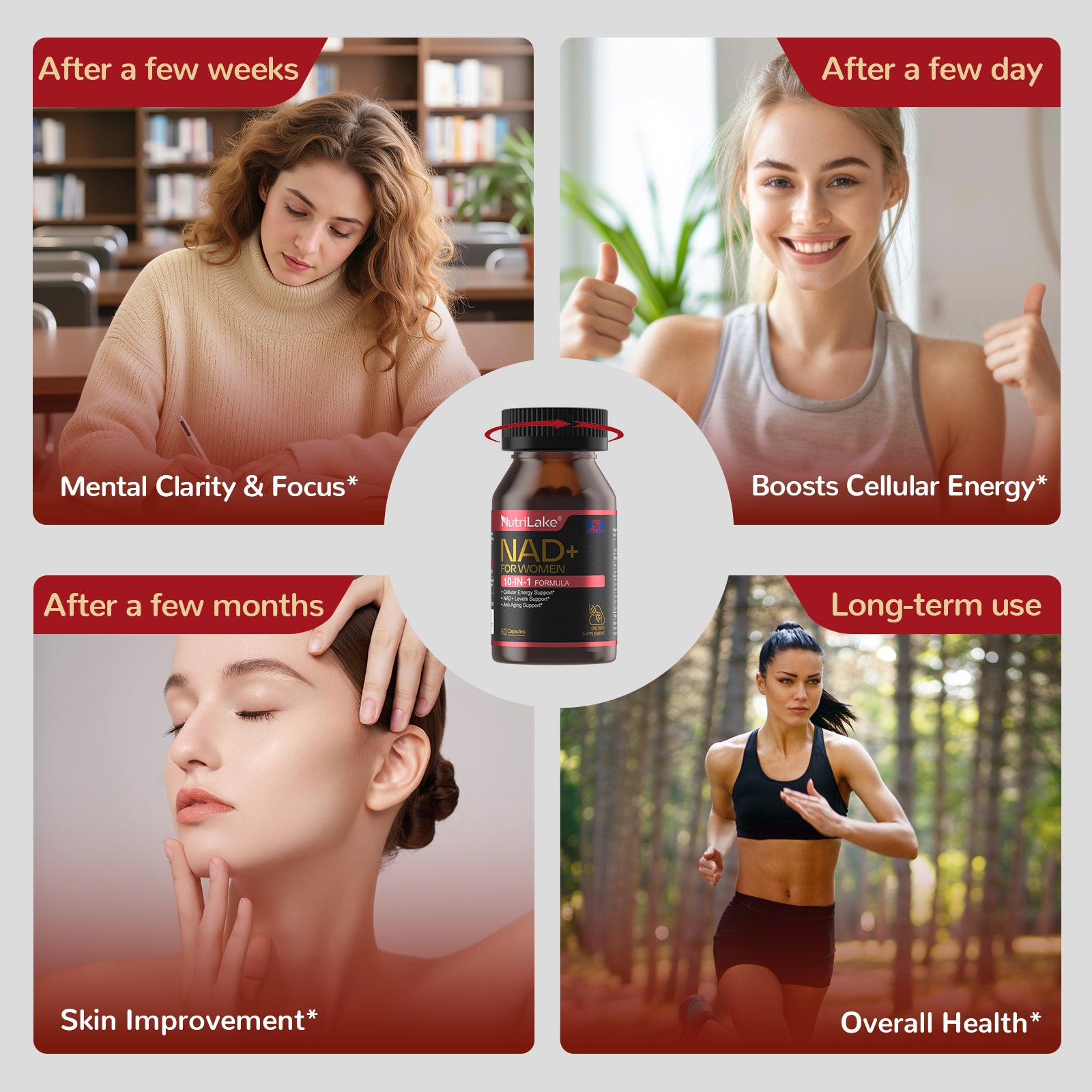 NutriLake® NAD+ FOR WOMEN: Cellular Renewal & Radiance Support